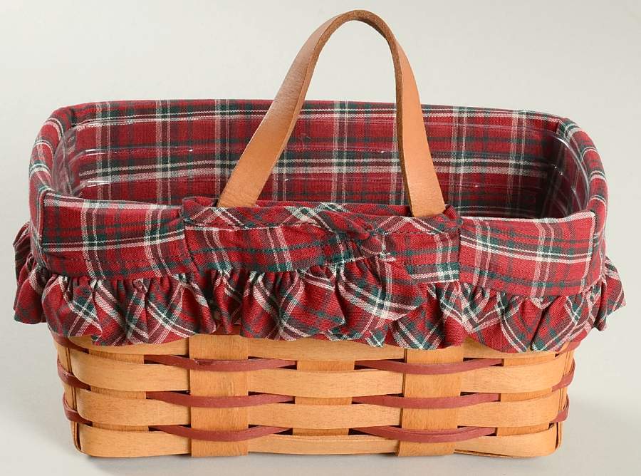 Baskets Red Medium Key Basket & Liner with Protector by Longaberger-1