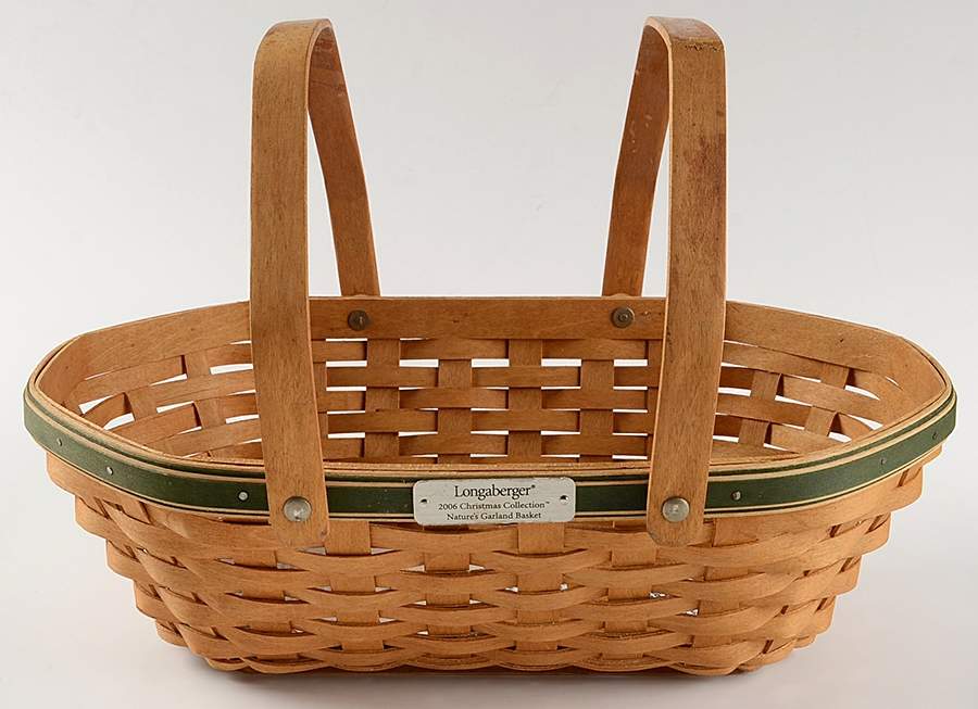 Baskets Green Trim Nature's Garland Basket by Longaberger-1