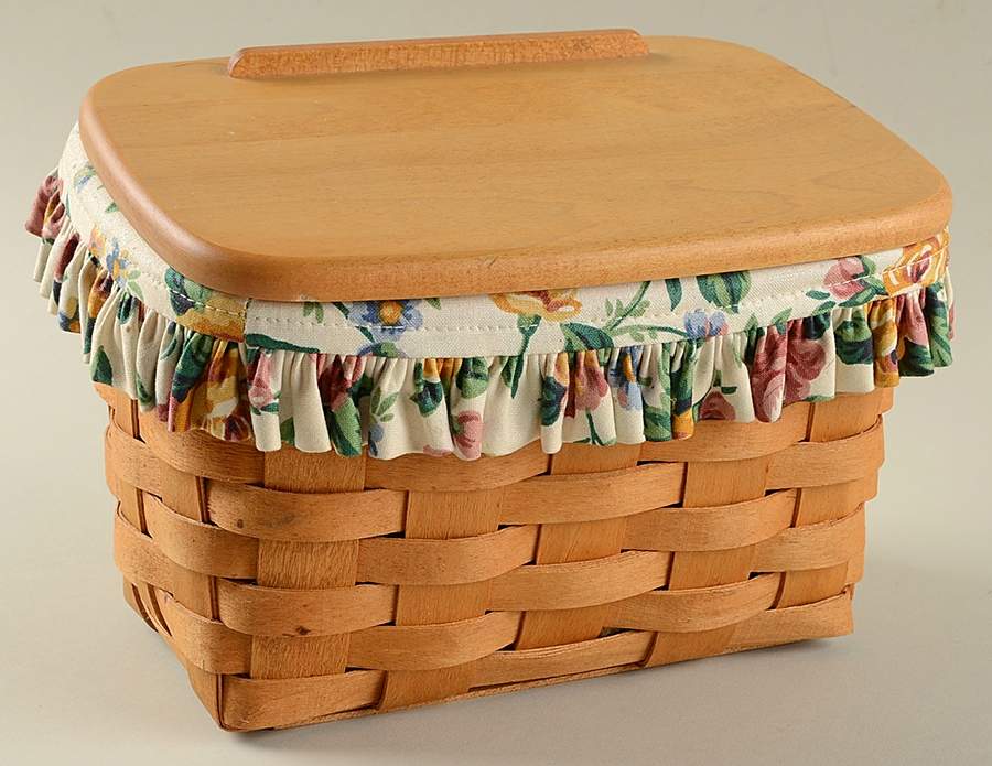 Baskets Large Recipe Basket & Lid w/Liner & Protector by Longaberger-1