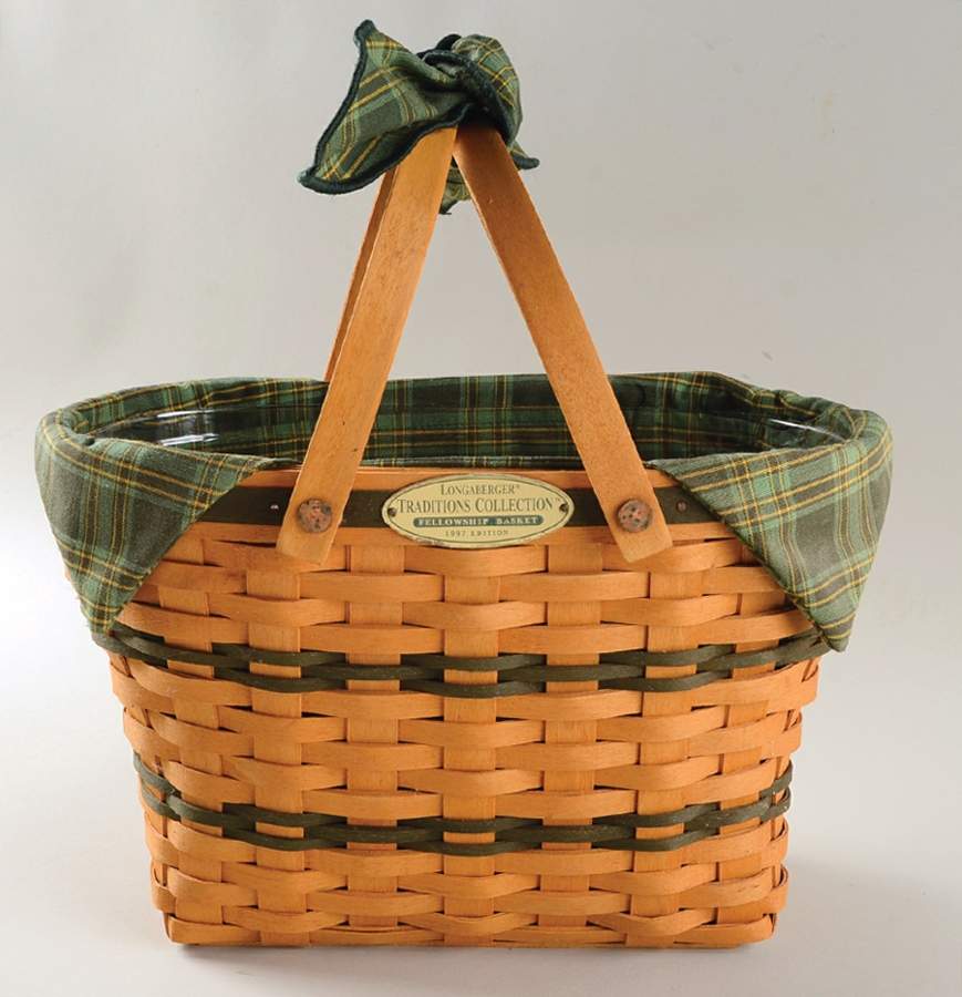 Baskets Fellowship Basket & Liner w/Protector & Handle Tie by Longaberger-1