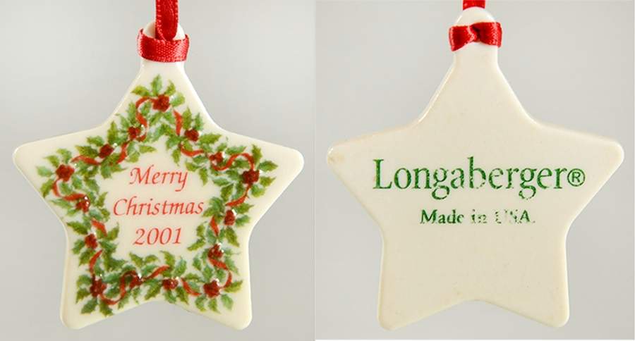 Baskets 2001 Christmas Tie-On Charm for Basket by Longaberger-1