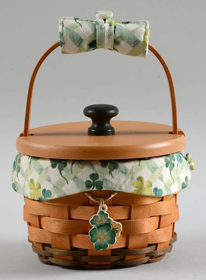 Baskets Lucky You w/Lid,Liner,Handle Grip,Protector&Charm by Longaberger-1