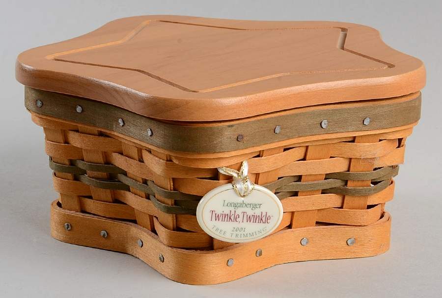 Baskets Green Twinkle Twinkle Basket&Lid w/Protector&Charm by Longaberger-1