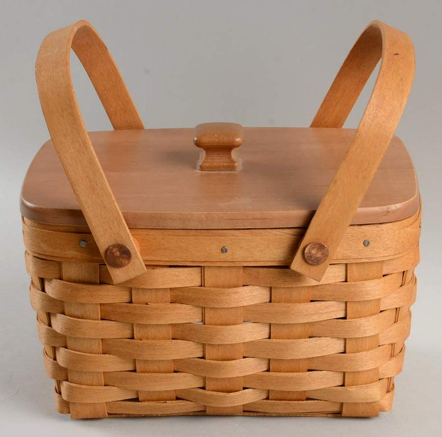 Baskets Little Market Basket & Lid with Protector by Longaberger-1