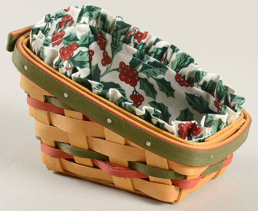 Baskets Santa's Little Helper Sleigh Basket & Liner by Longaberger-1