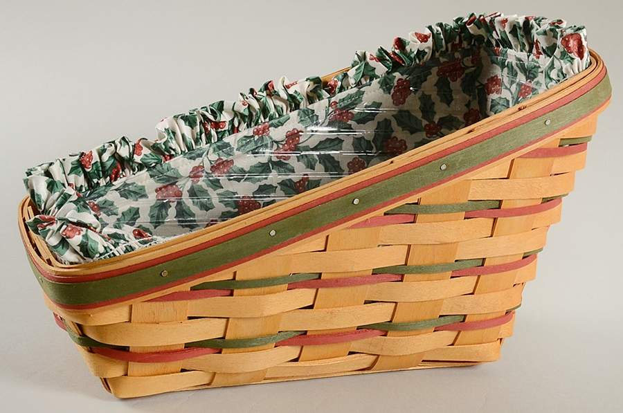 Baskets Holiday Sleigh Basket & Liner w/Protector by Longaberger-1