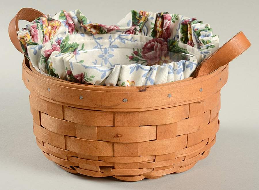 Baskets Button Basket & Liner with Protector by Longaberger-1