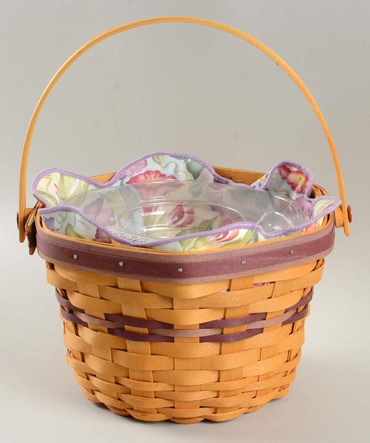 Baskets Morning Glory Basket & Liner w/Protector&Lid by Longaberger-1