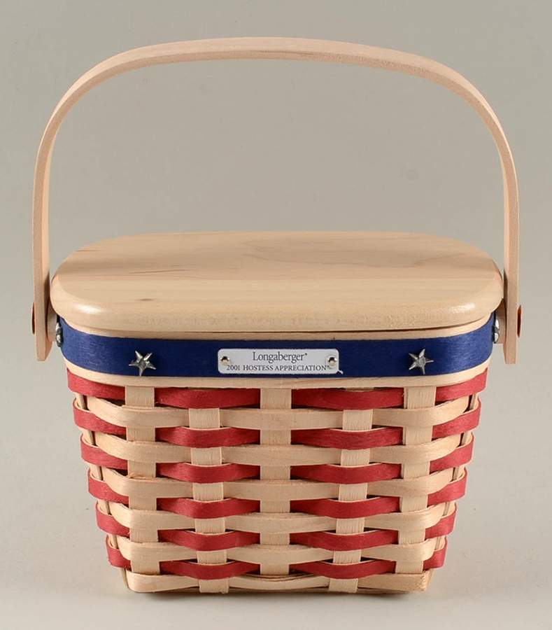 Baskets 2001 Hostess Appreciation Basket & Lid w/Protector by Longaberger-1