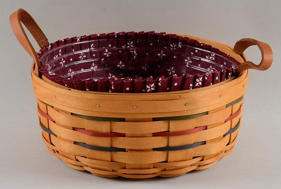 Baskets Woven Traditions Darning Basket&Liner w/Protector by Longaberger-1