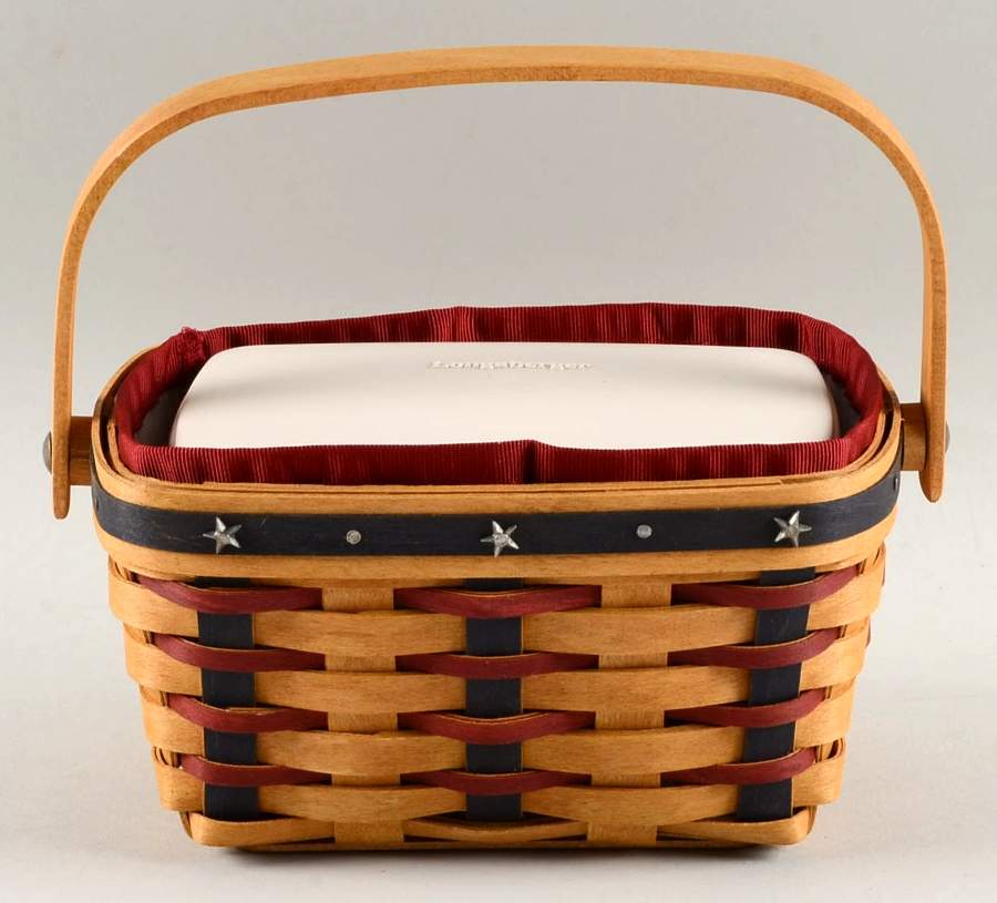 Baskets Proudly American Tea&Liner w/Divided Protector Set by Longaberger-1