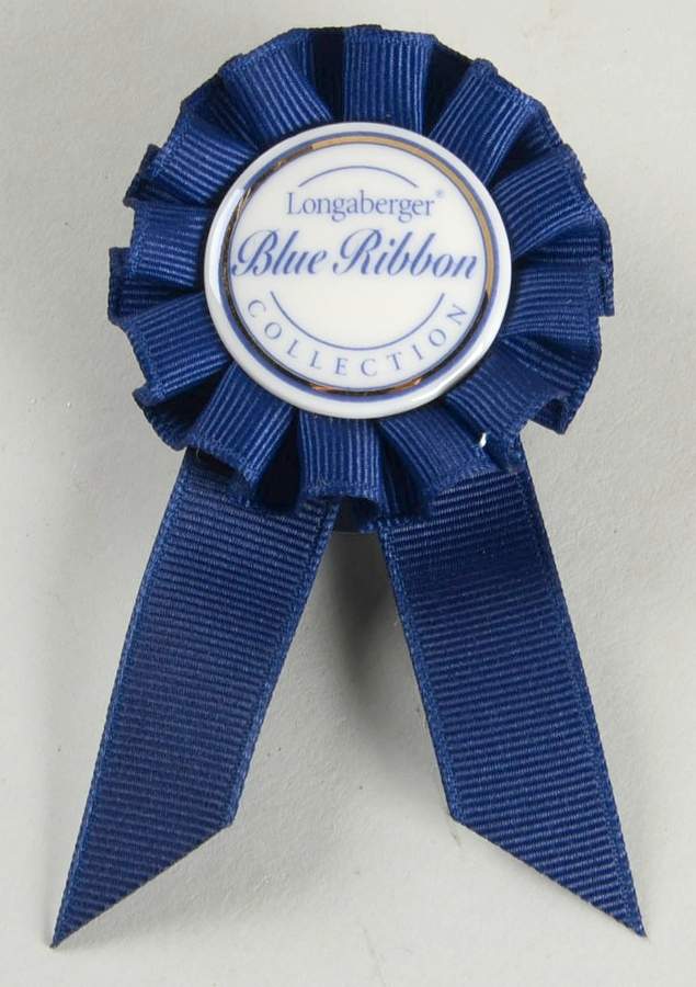 Baskets Ceramic Blue Ribbon Tie-On Clip for Basket by Longaberger-1