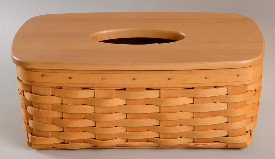Baskets Long Tissue Basket & Lid with Protector by Longaberger-1