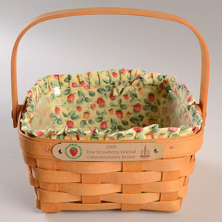 Baskets 2000 Troy Strawberry Fest Basket w/Liner&Protector by Longaberger-1