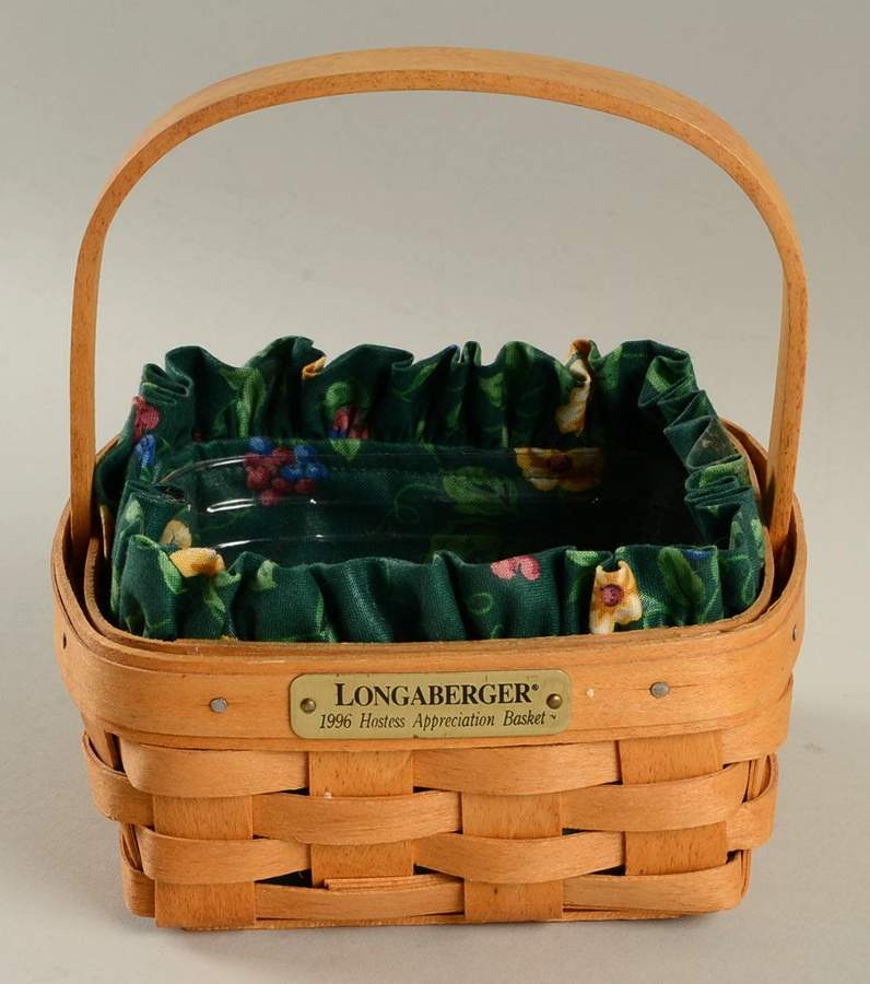 Baskets 1996 Hostess Appreciation Basket&Liner w/Protector by Longaberger-1