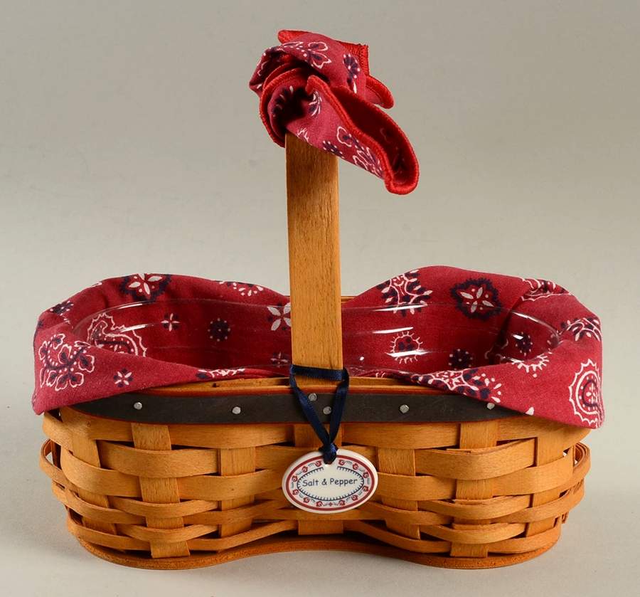 Baskets Shaker Taker w/Liner,Handle Tie,Protector&Charm by Longaberger-1