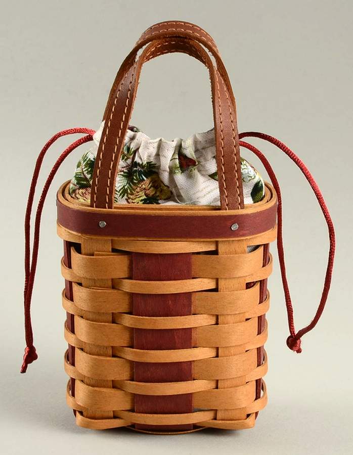 Baskets Red Little Shopper Basket & Liner w/Protector by Longaberger-1