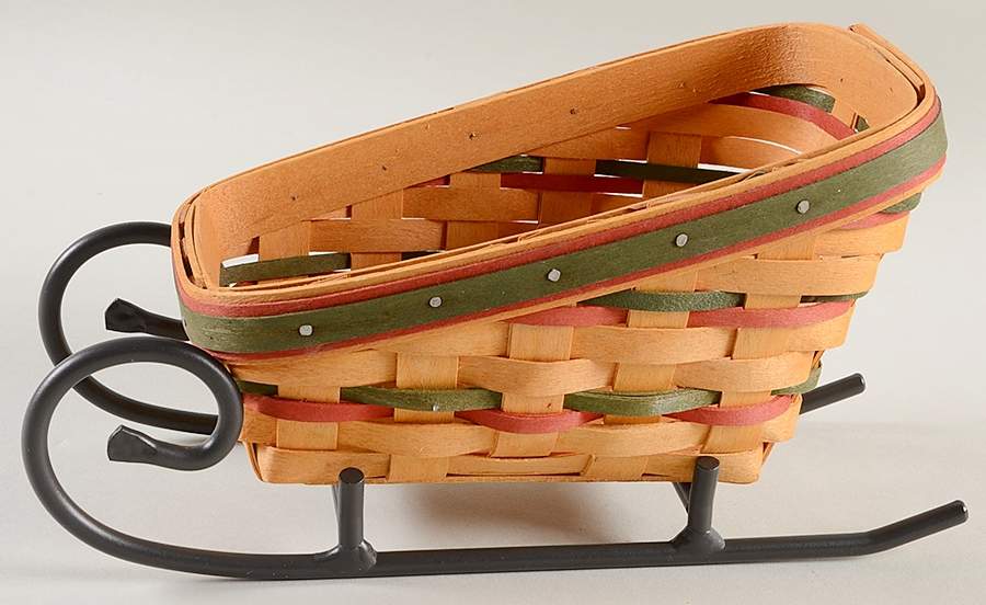 Baskets Dash Away Sleigh Basket & Metal Runner by Longaberger-1