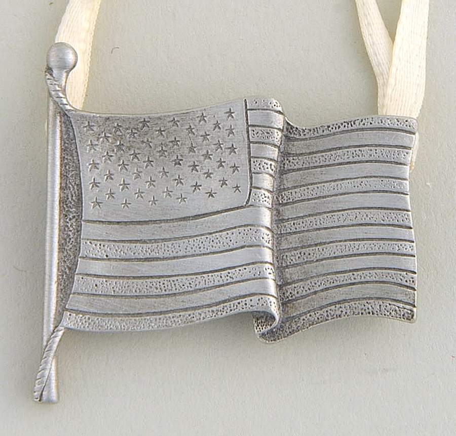 Baskets Old Glory Flag (Pewter) Charm Tie-On for Basket by Longaberger-1