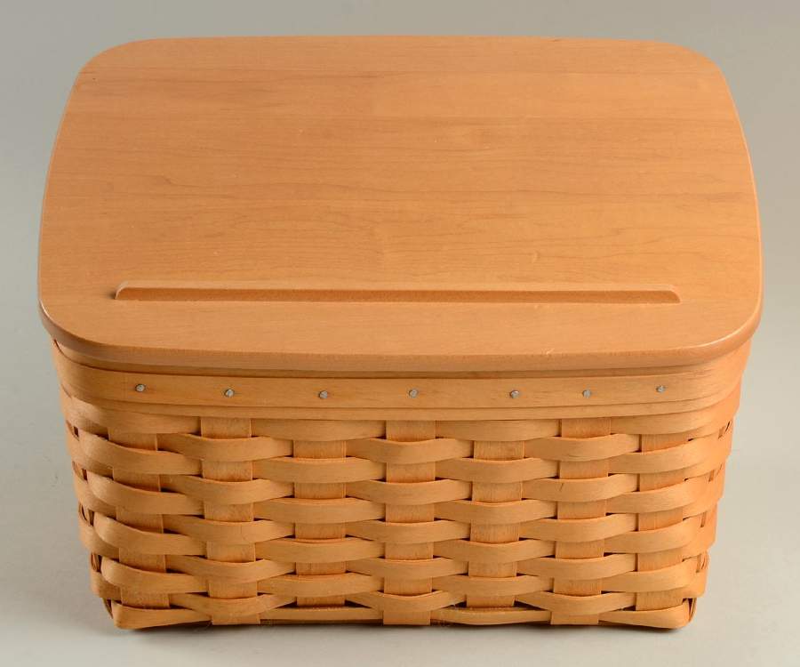 Baskets Card Keeper Basket & Lid with Protector by Longaberger-1