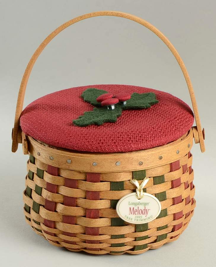 Baskets Melody Basket & Lid w/Lid Cover,Protector&Charm by Longaberger-1