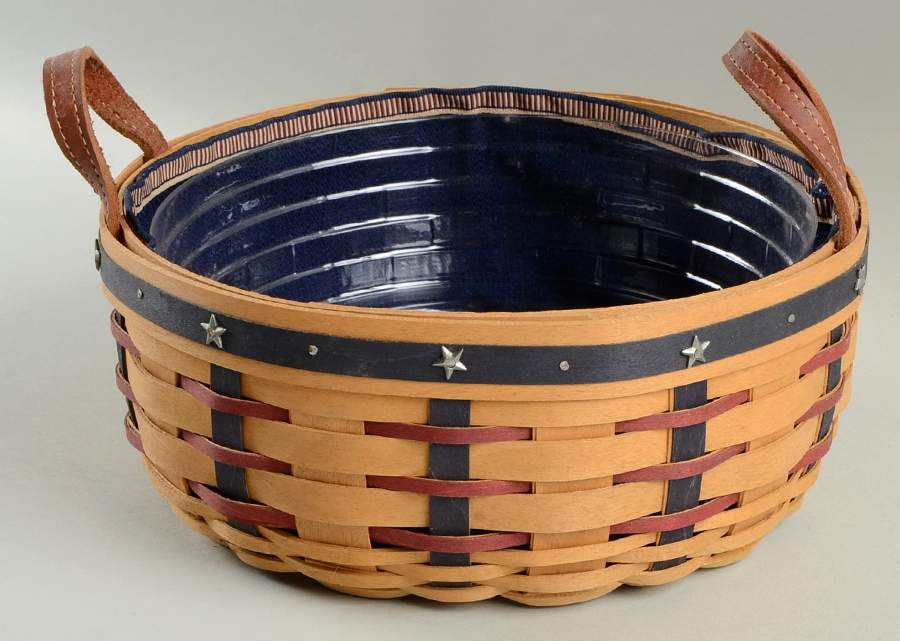 Baskets Proudly American Darning Basket&Liner w/Protector by Longaberger-1