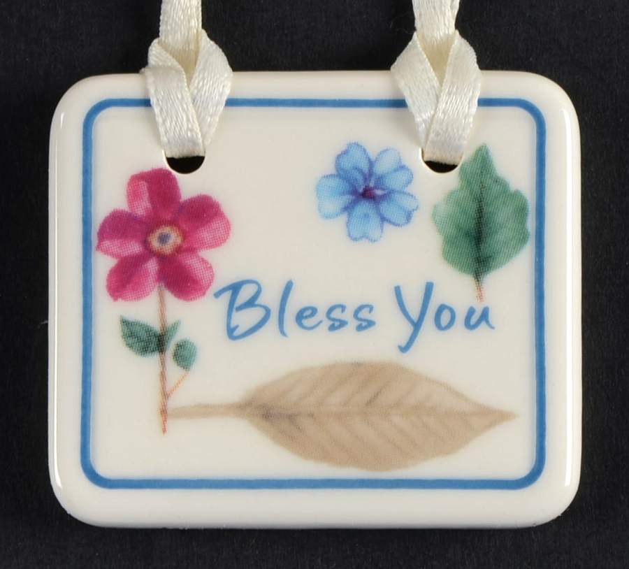 Baskets "Bless You" Botanical Fields Basket Charm Tie-On by Longaberger-1