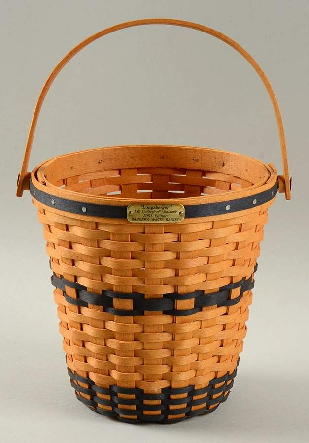 Baskets JW Mini Banker's Waste Basket by Longaberger-1