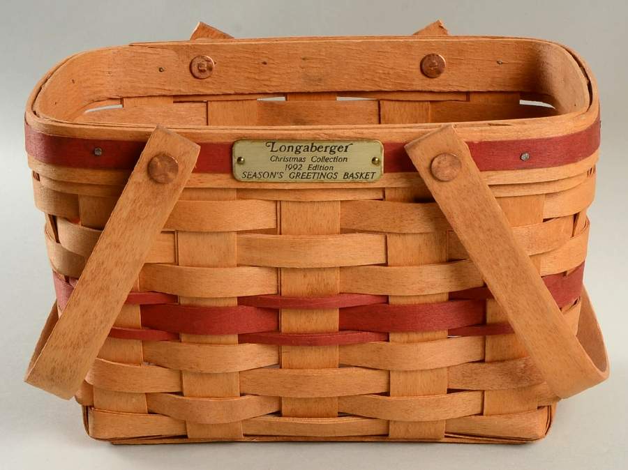 Baskets Red Season's Greetings Basket by Longaberger-1