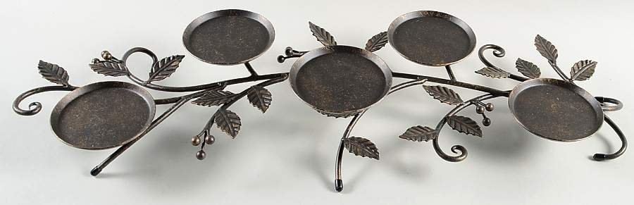 Baskets Bronze Leaf Metal Centerpiece by Longaberger-1