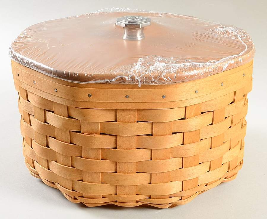 Baskets Dealer's Choice Basket & Lid w/Protector&2 Trays by Longaberger-1