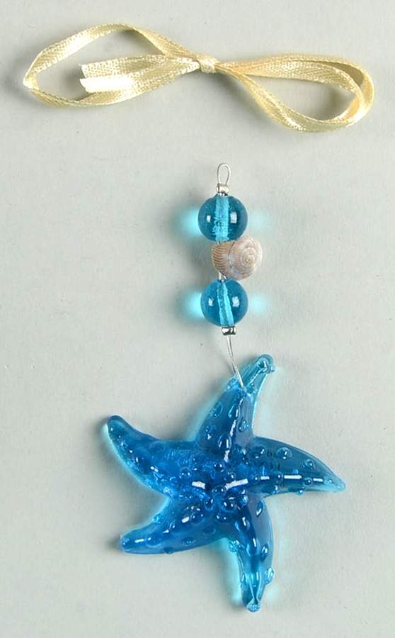 Baskets Star Fish Glass Basket Charm Tie-On by Longaberger-1