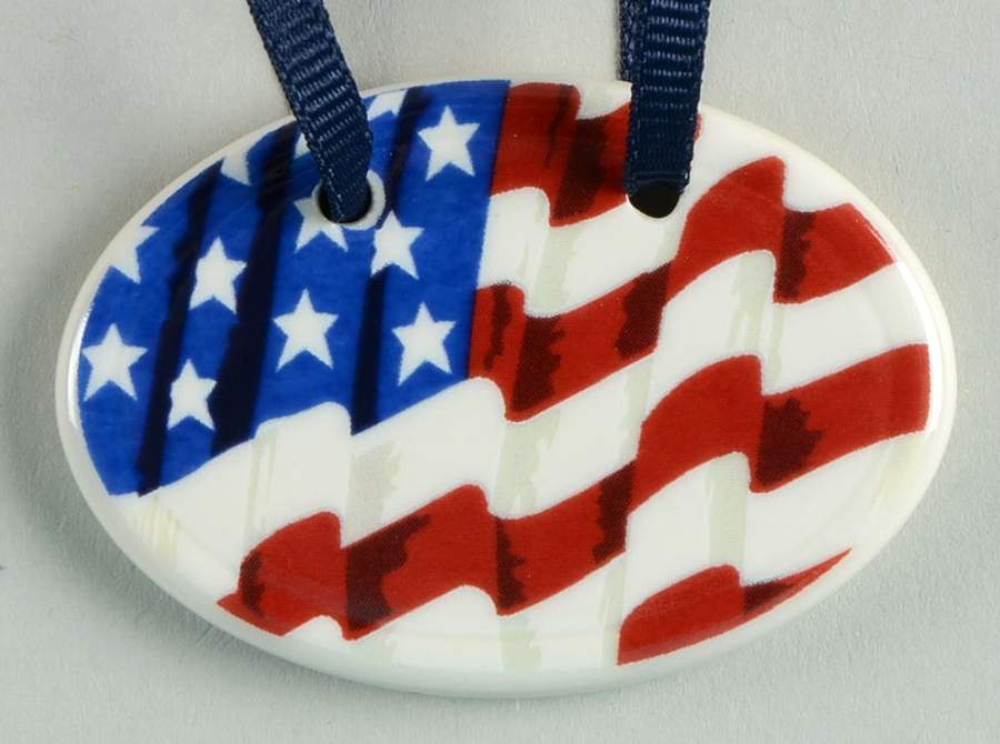 Baskets Oval Flag Tie-On Charm for Basket by Longaberger-1