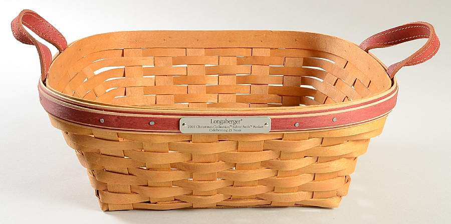 Baskets Red Silver Bells Basket by Longaberger-1