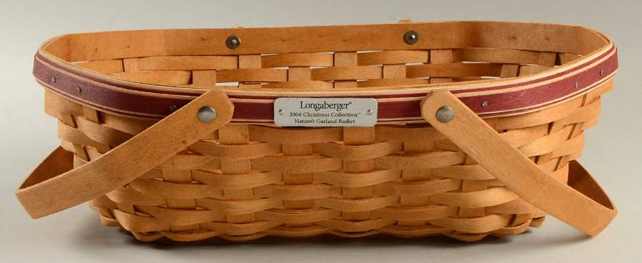 Baskets Red Trim Nature's Garland Basket by Longaberger-1