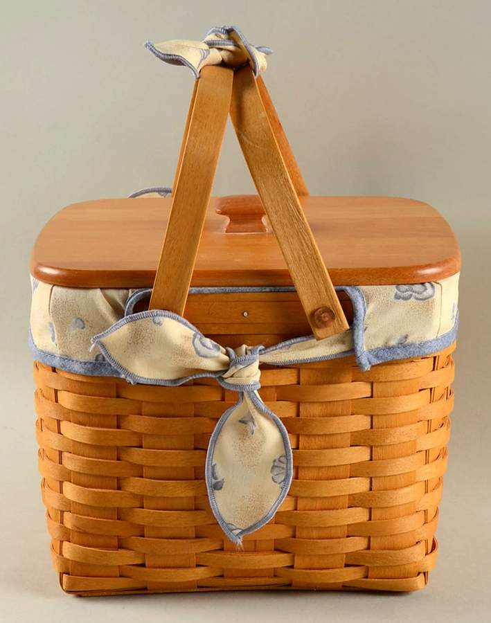 Baskets Beachcomber & Lid w/Liner,Protector Set&Handle Tie by Longaberger-1