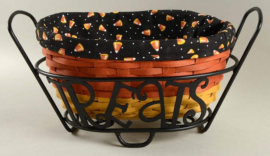 Baskets Treats Basket W/Liner,Protector&Metal Stand by Longaberger-1