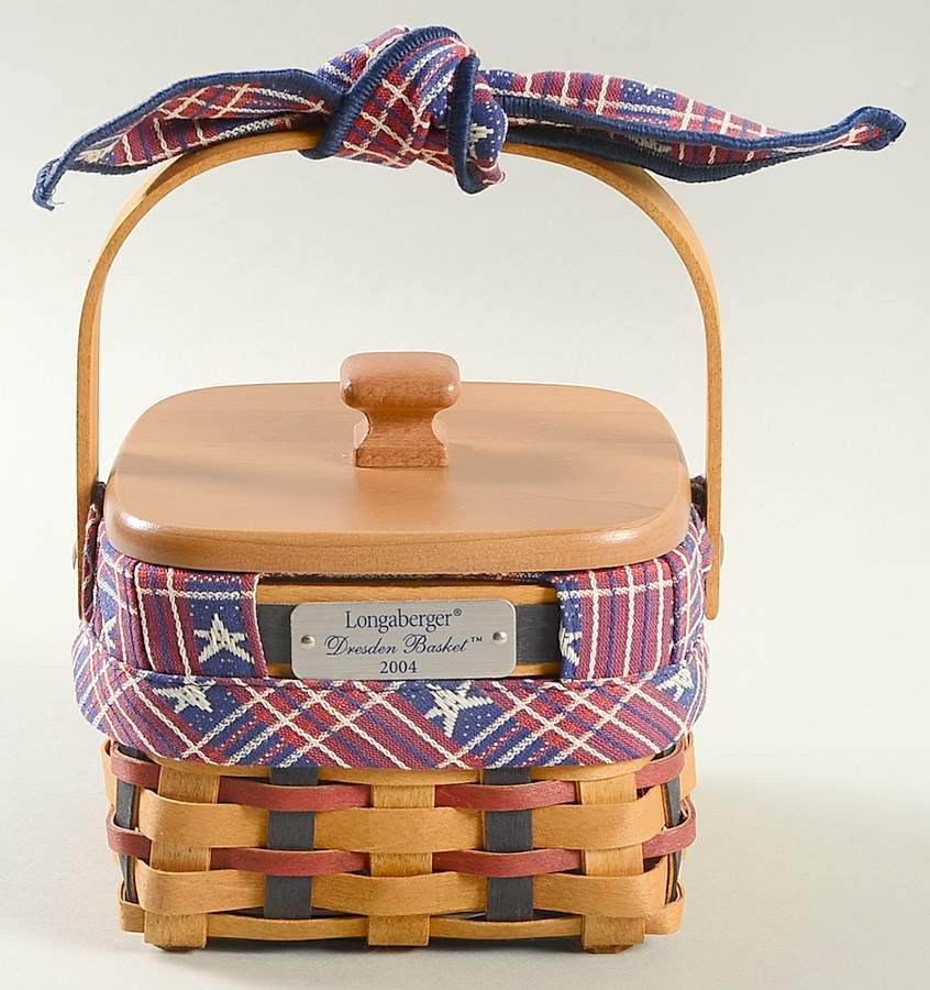 Baskets 2004 Dresden Tour & Lid w/Liner,Protector&Tie by Longaberger-1