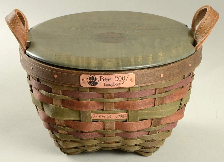 Baskets 2007 Bee Basket & Lid w/Liner & Protector by Longaberger-1