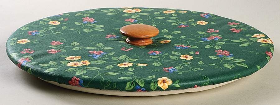Baskets Fabric Covered Lid for Large Fruit/Apple/Sewing by Longaberger-1