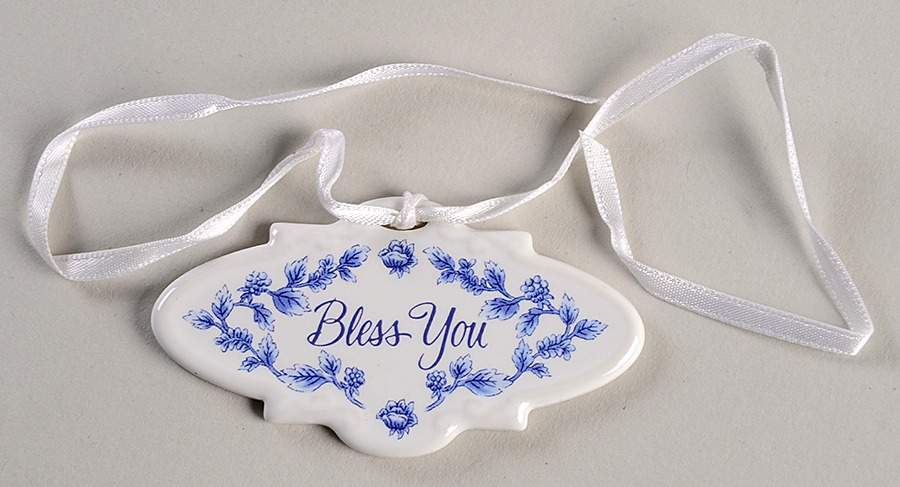 Baskets "Bless You" Provincial Cottage Basket Charm Tie-On by Longaberger-1