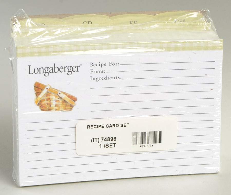 Baskets (Set of 100) 4 X 6 Recipe Cards by Longaberger-1