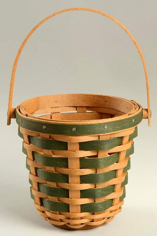 Baskets Green Peppermint Stripe Basket by Longaberger-1