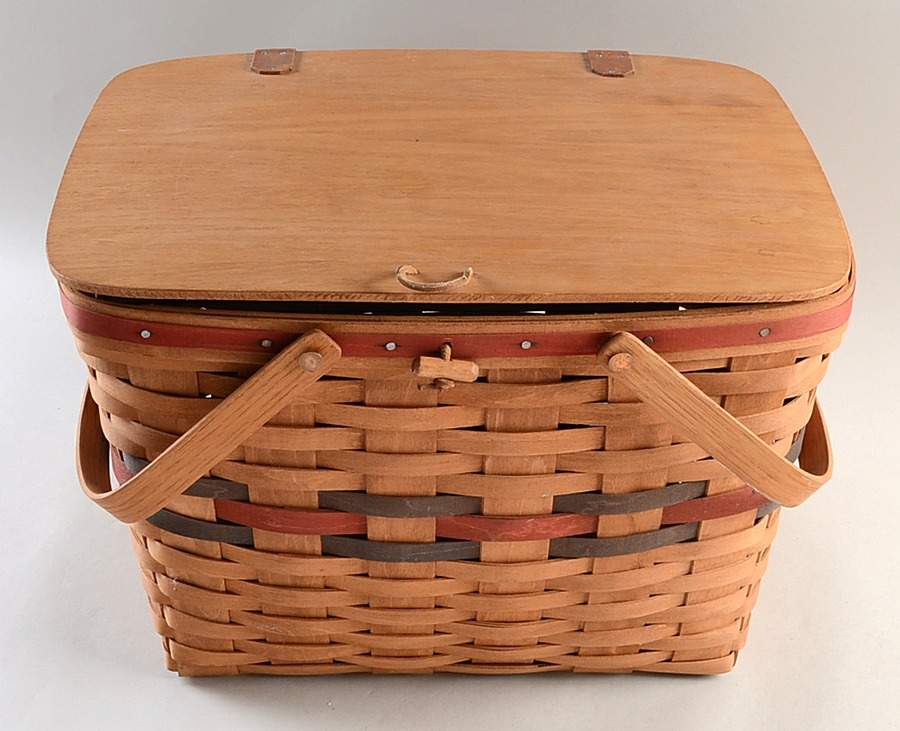 Baskets Large Hostess Picnic Basket & Riser by Longaberger-1