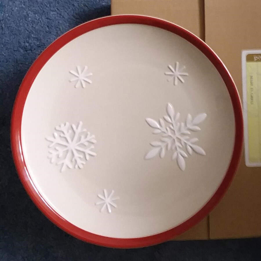 Falling Snow 11" Chop Plate (Round Platter) by Longaberger-1
