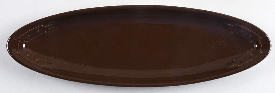 Woven Traditions Chocolate 12" Oval Narrow Tray by Longaberger-1
