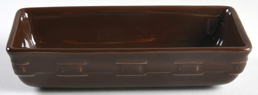 Woven Traditions Chocolate 8" Rectangular Vegetable Bowl by Longaberger-1