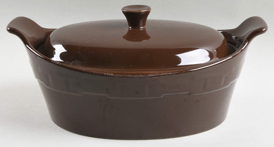 Woven Traditions Chocolate 2 Quart Oval Covered Casserole by Longaberger-1