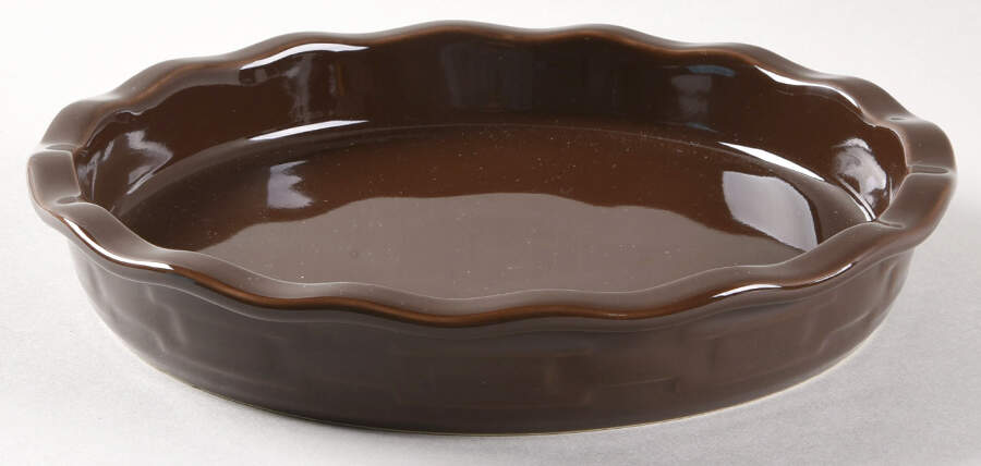Woven Traditions Chocolate 9" Pie Baking Plate by Longaberger-1