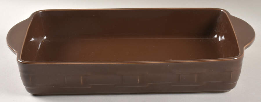 Woven Traditions Chocolate 16" Rectangular Baker by Longaberger-1
